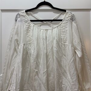 Lucky Brand White Blouse with Lace Details